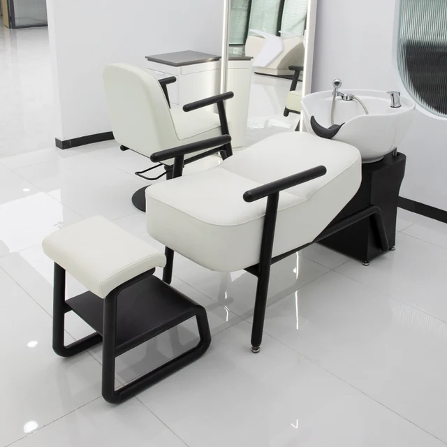 WholesaleBo Jue  Cheap Hair Washing Chair Shampoo Bed in Shampoo Chair for Salon High Quality Salon Furniture Ceramic Basin