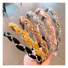 2021 Best Selling Products Women Fashion Pearl Knotted Hair Band Luxury Jewelled Headband Head Band Hair Jewelry