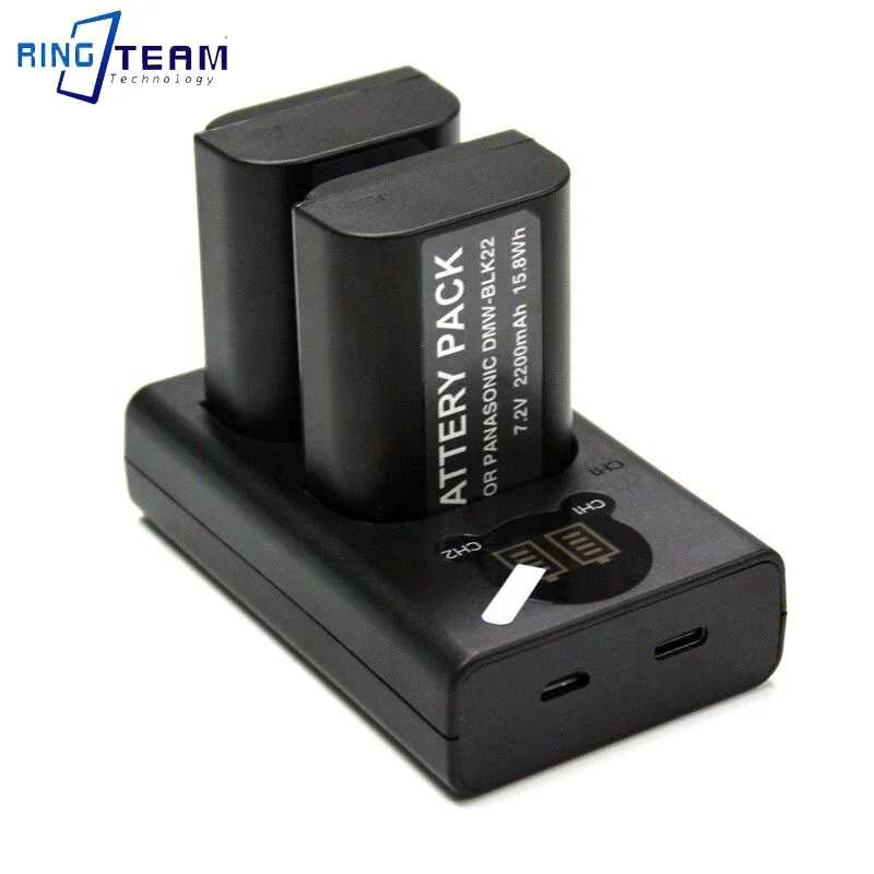 BLK22 Camera LCD Display Battery Charger DMW-BLK22 USB Dual Charger for Lumix DC-S5 S5K DC-S5 Cameras manufacture