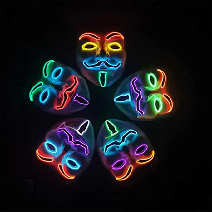 Best Sell Light up Hacker Mask, LED V Mask for Vendetta