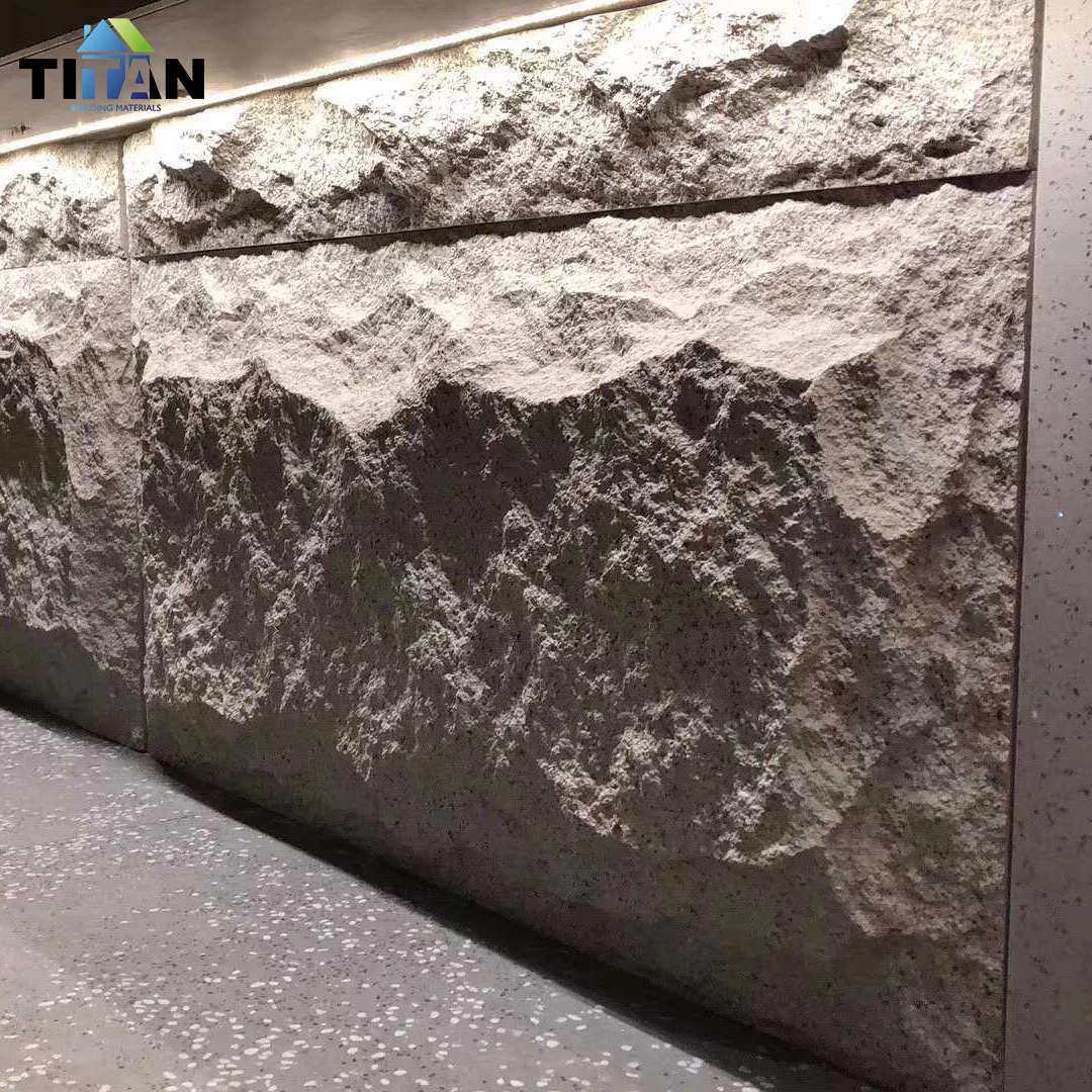 PU Stone Polyurethane Artificial Stone 3D Black Wall Stone Slate Wall Panel Pu Exterior