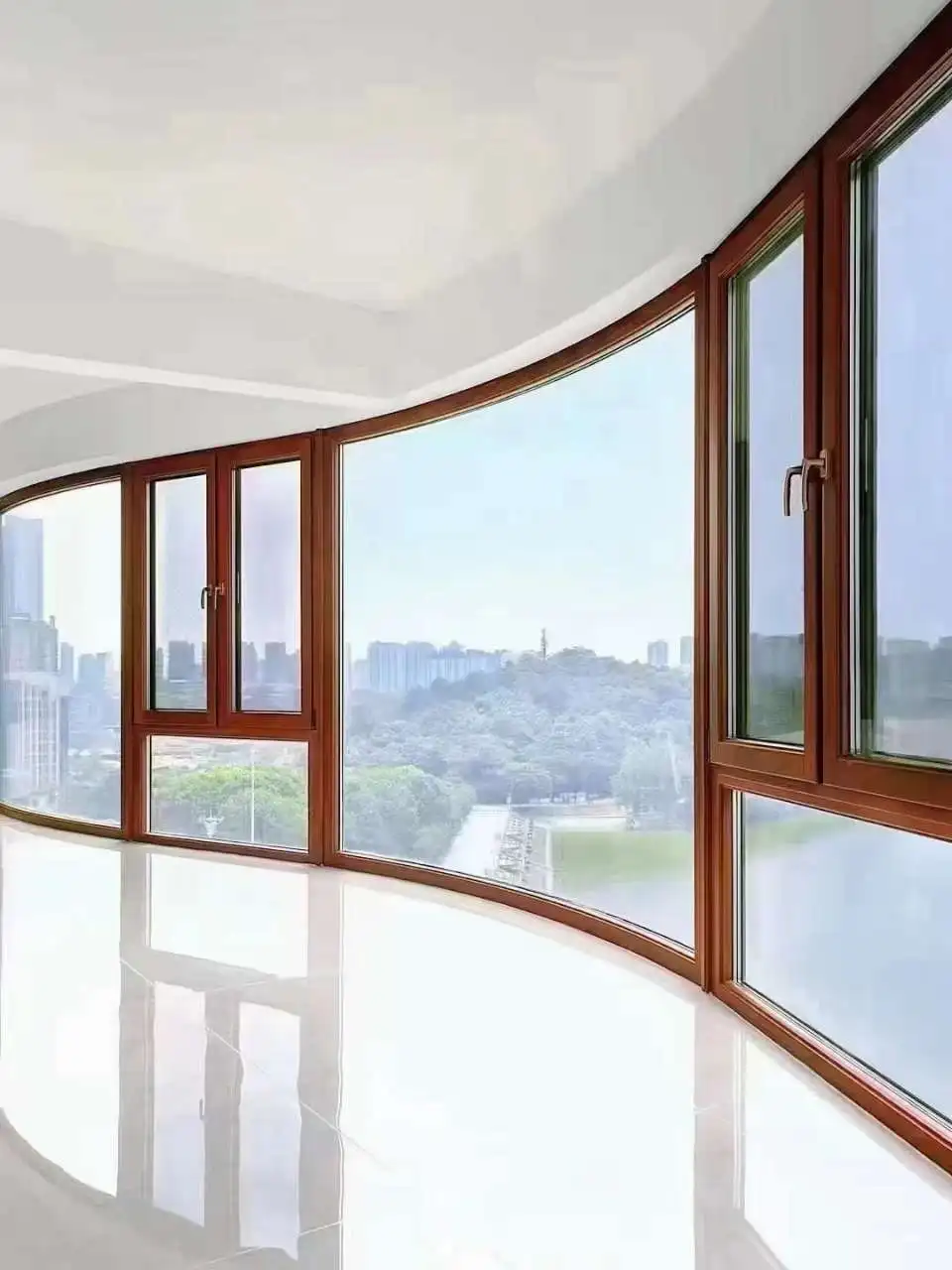 Aluminum Curved Glass Bay Window for Home Heat Insulation Seamless ...