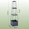 black Three-layer climbing plant box-woven rattan style