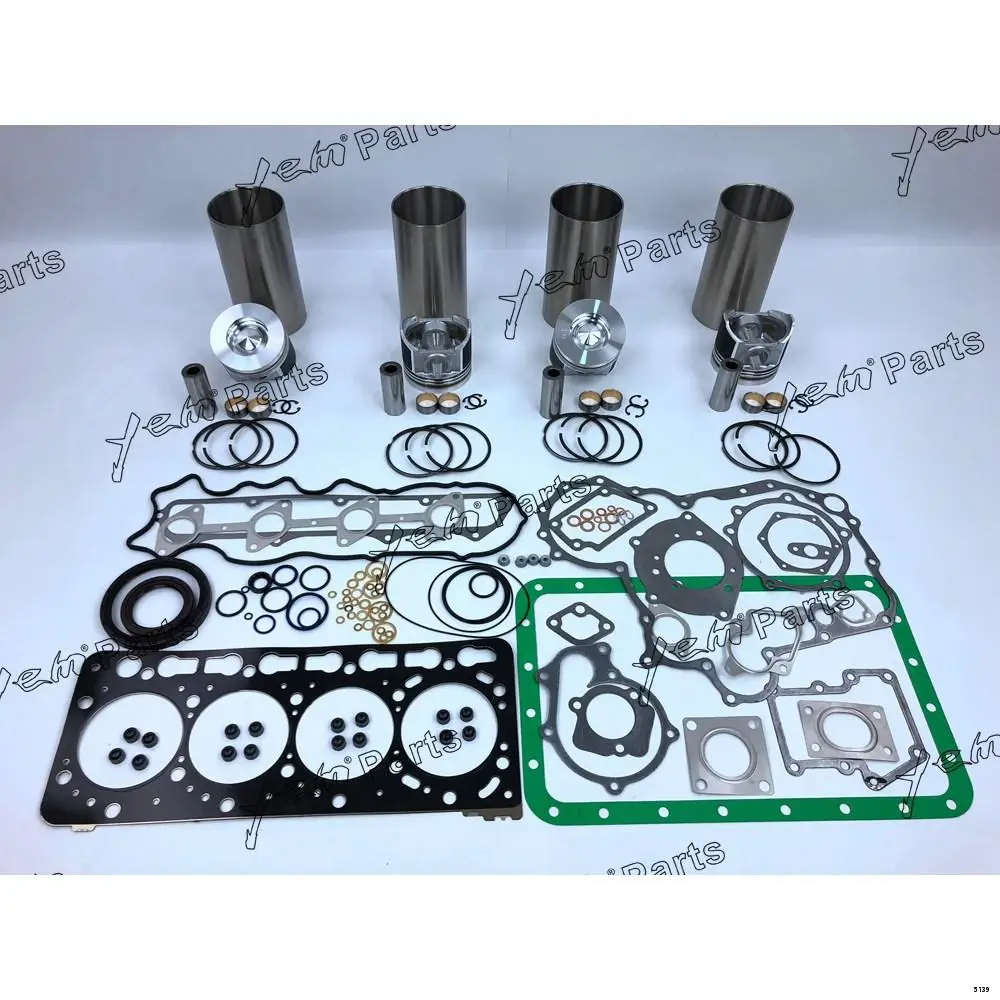 V3800 Repair Kit With Full Gasket Set Piston Rings Cylinder Liner for Kubota