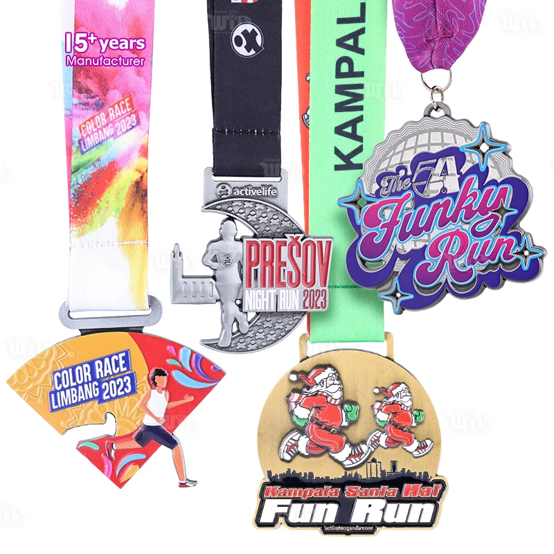 Fabricante de Medalhas Personalizadas para Corrida Divertida com Fitas, Crie Sua Própria Medalha Colorida, Medalha para Corrida em Trilha, Caminhada e Maratona
