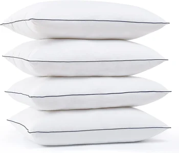 2pcs Soft Fluffy Fiber Filled Hypoallergenic Bed Pillows For Sleeping