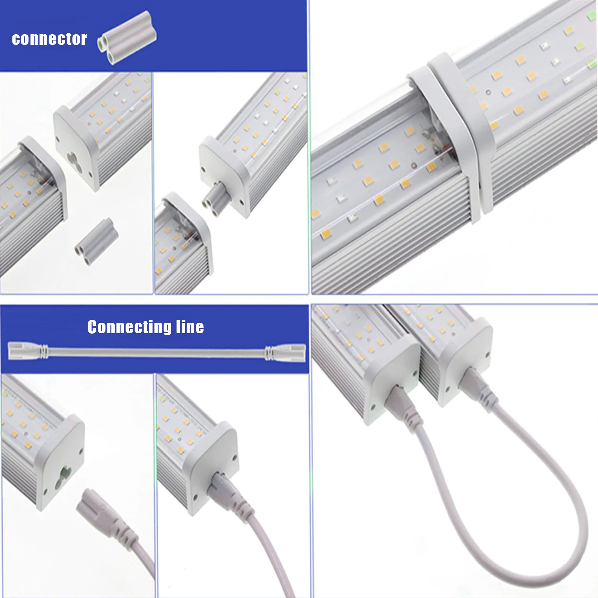 T12 Full Spectrum LED Grow Tube Light 4000K IP65 Waterproof Bar Phyto Lamp Timer for Greenhouse Plants Veg Flowers