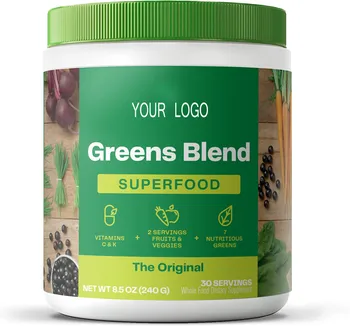 Vegan Juice Supplement Greens Blend Superfood Green Energy Drink Super Greens Powder With Spirulina Probiotics