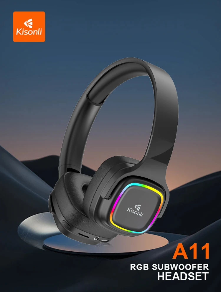 Kisnoli A11 Gaming Products Premium Headphones TWS Headseat with Light