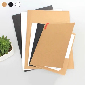 Kraft Paper A5 Single Pocket File Folder Set with LOGO Printing Leather Binder for School Use Folded in Half