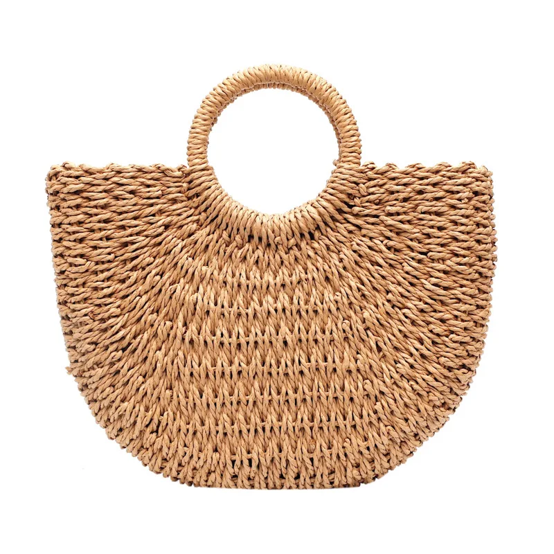 Crossbody Straw Bag, Straw handbag Women Handwoven Round Rattan Bag  Shoulder Bag Summer Beach Purse and Handbags