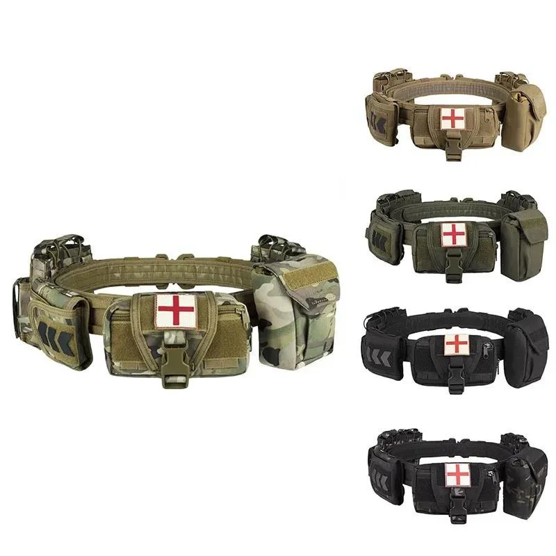 Multi-functional Adjustable Outdoor Black Hunting Tactics Duty Security Belt Premium Equipment Camo Tactic Waist Belt