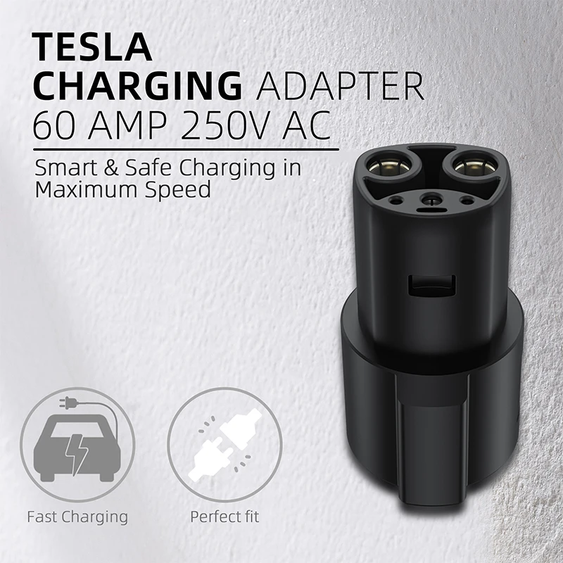 Sae J1772 To Tesla 60a Ev Adapter Compatible J1772 To Tesla Charging ...