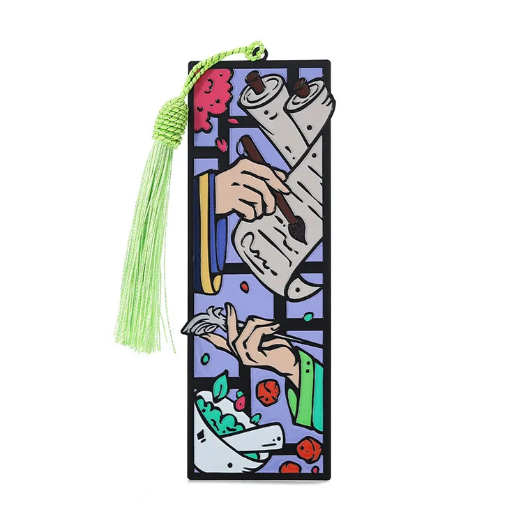 プロモーションギフト エナメル亜鉛合金メタルブックマーク カスタムパーソナライズブックマーク 3D キュート漫画アニメブックマーク ブック用 0