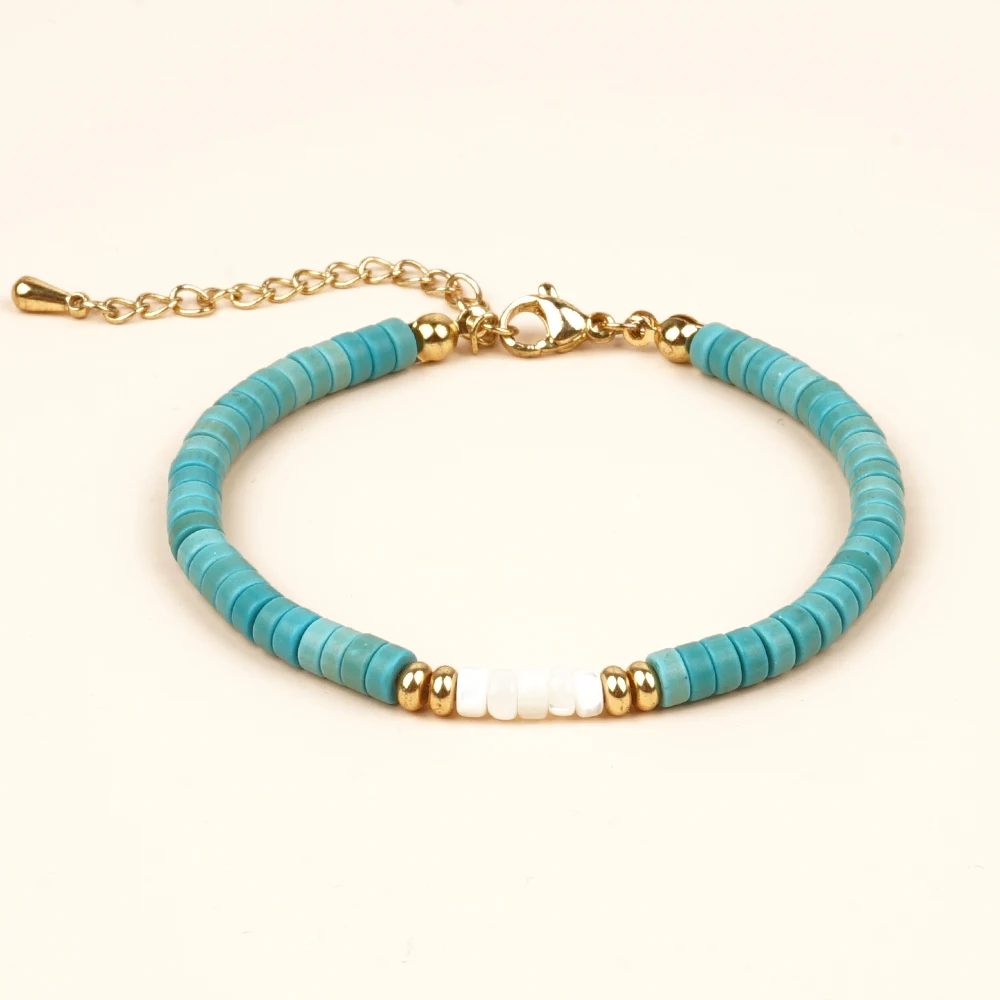 Go2boho Minimalist Turquoise Friendship Bracelets for Women Boho Summer Beach Fashion Jewelry