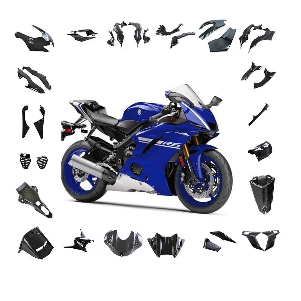 最高級のスーパー HAQT Compatible with Yamaha Compatible with R6 2017 Carbon Fiber  Side Fairings Upper Covers Panels Motorcycle Modified Accessories Spare  Parts