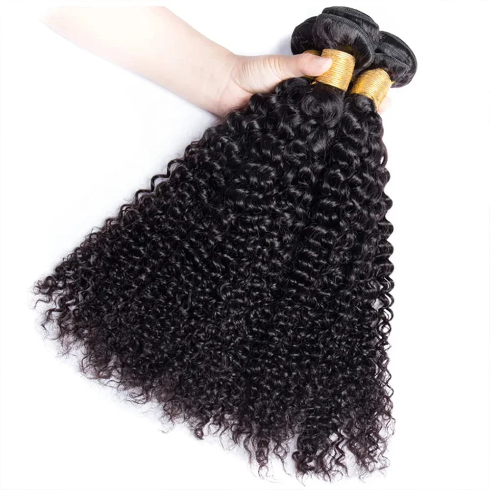 12A Afro Kinky Curly Hair Bundles Oferta Extensões de tecelagem brasileira virgem_voghion.com