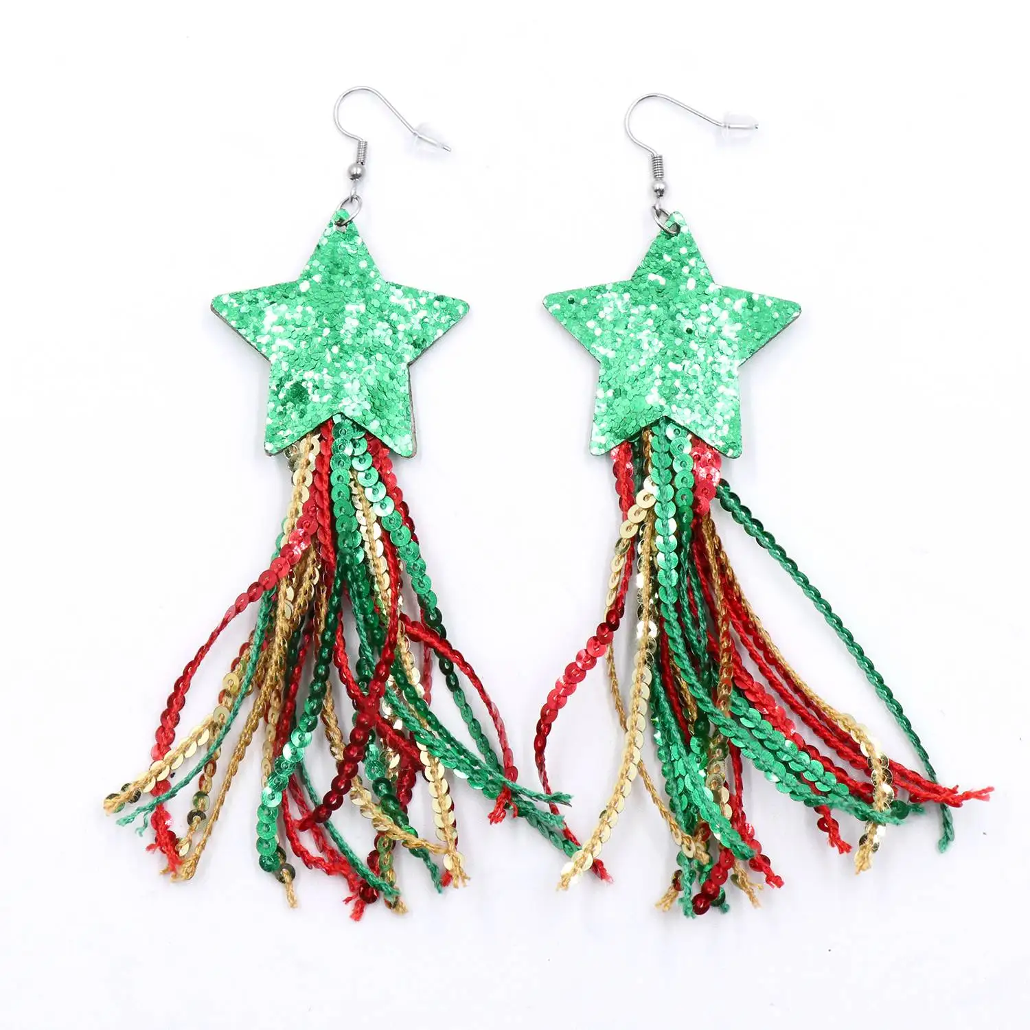 ZSHER2489 Acrylic Star Color Sequin Long Tassel Drop Earrings for Women Cute Wedding Party Engagement Jewelry