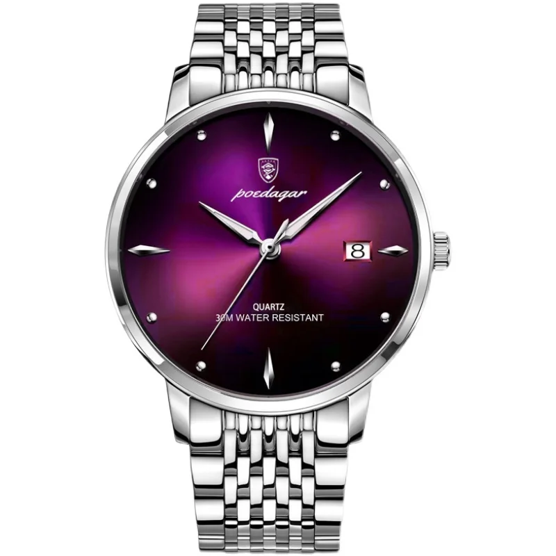 POEDAGAR 868 World Odm Man Quartz Watch ECO Steel Strap Luminous Date Display Free Shipp aperçu 5