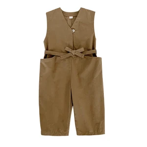 N1204 Korean Style Knitted 100% Cotton Boys Children Overalls Kids Fashion  Jumpsuit for Winter