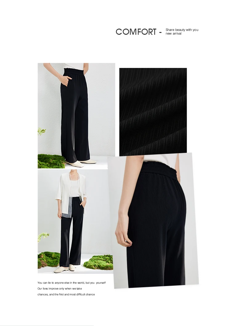 Casual Pants For Women In Summer 2023,New Elastic Waist Straight Tube