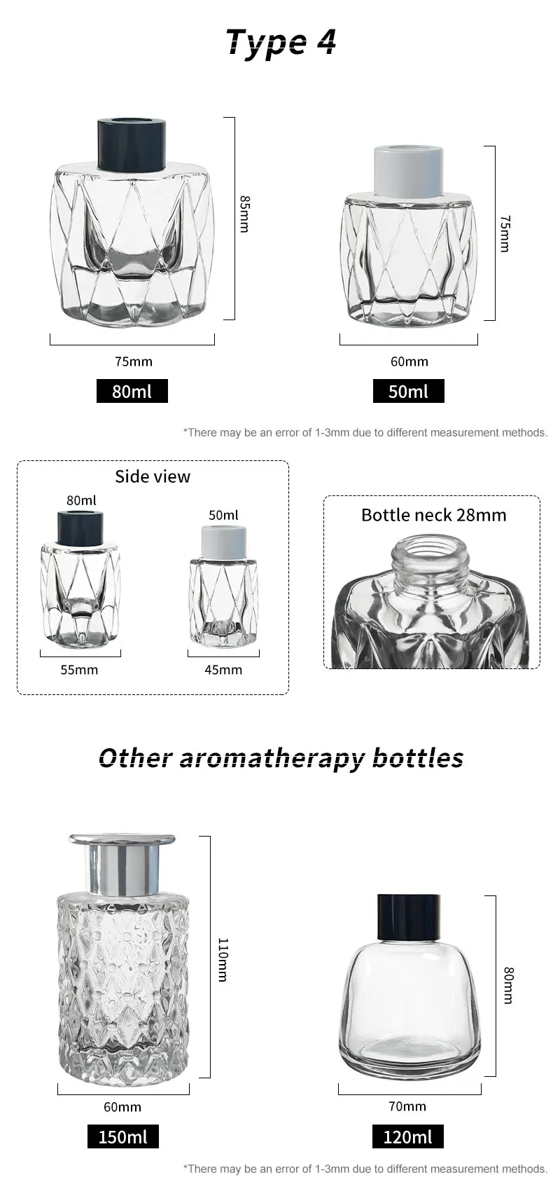 amber empty glass reed diffuser bottle luxury packaging-5