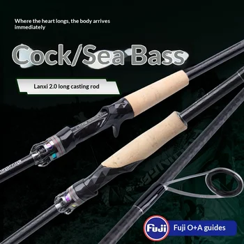 Lanxi 2.0 Long-Distance Luya Rod Fuji Guide Ring Carbon Fishing Rod with Cork Handle for Sea Bass 2.43m-3.0m Sizes – Rod – view 3