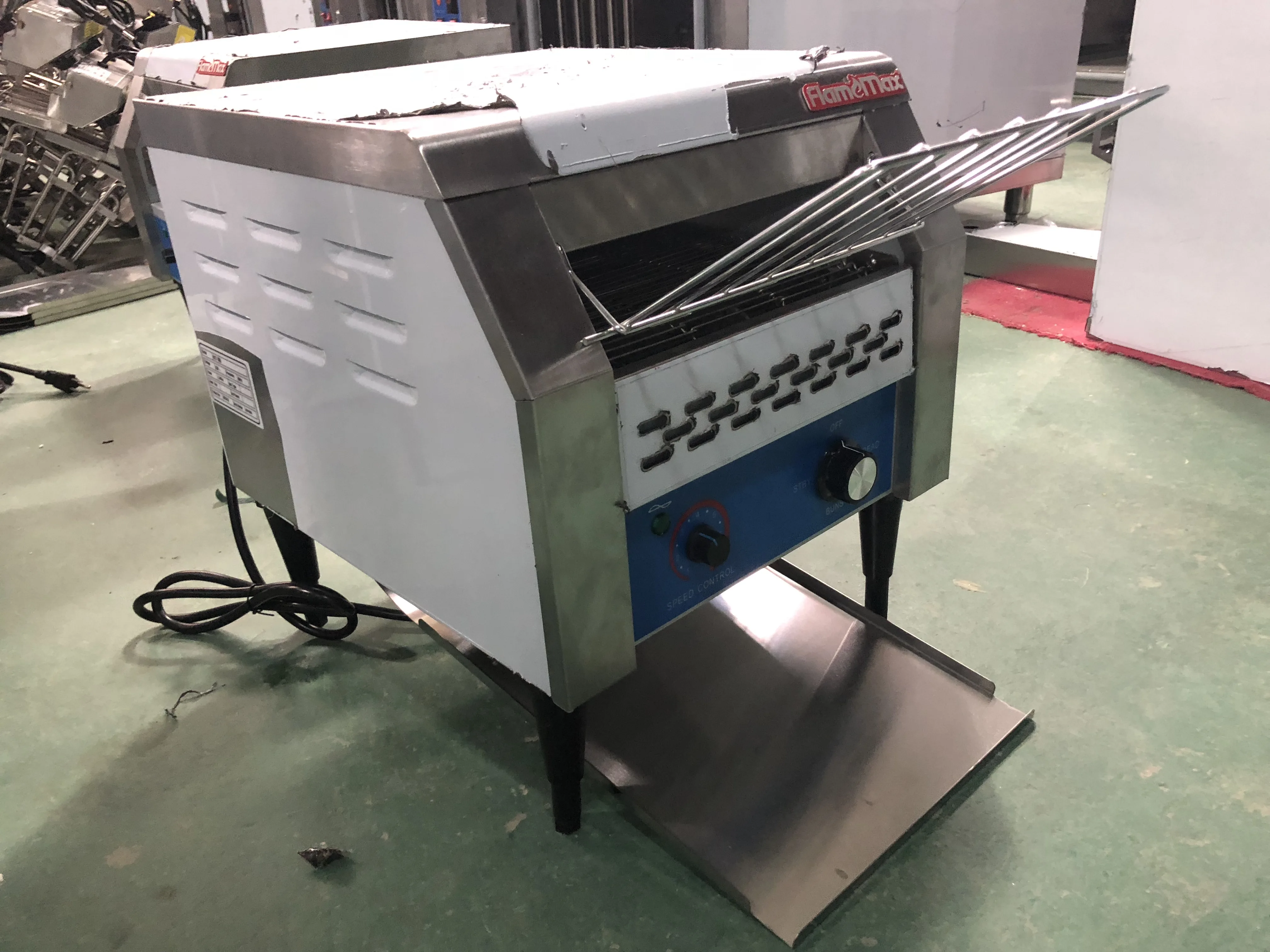 Het150 Stainless Steel Electric Conveyor Bread Toaster Bun Warmer Commercial Conveyor Toaster