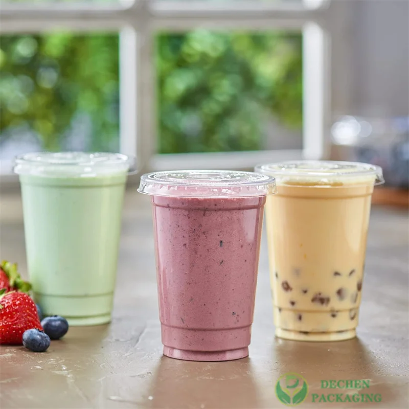 Boba Cup With Straw Disposable Plastic Juice Cup Take Away