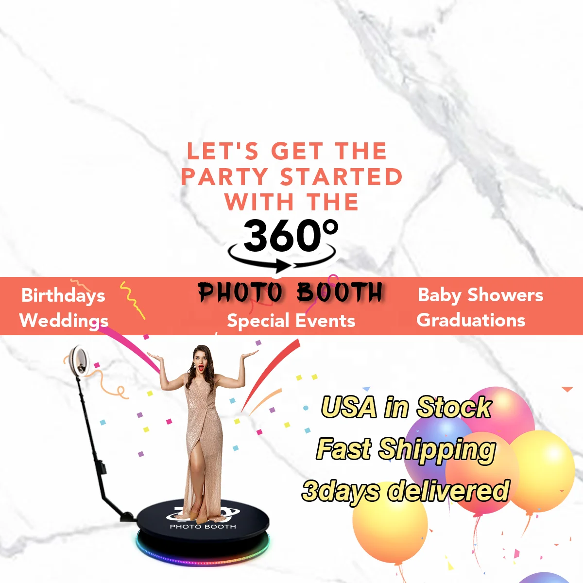 Highquality Us Warehouse 360 Degree Rotating Camera Slider 360 Photo