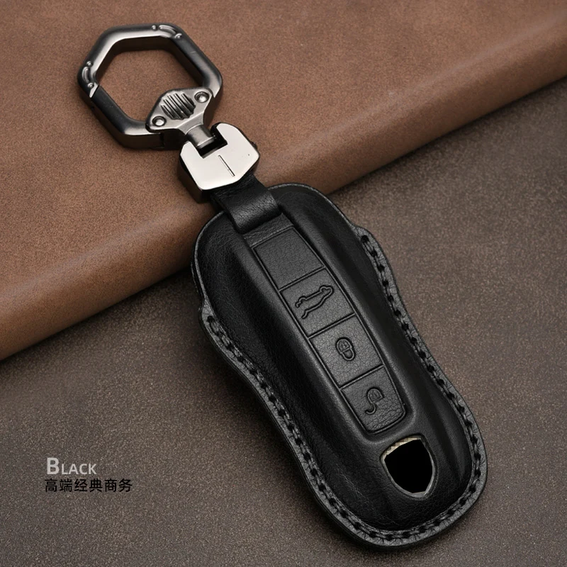 Portachiavi In Pelle Con Logo Porsche – Per 911, Macan, Cayenne, Panamera – Nuovo