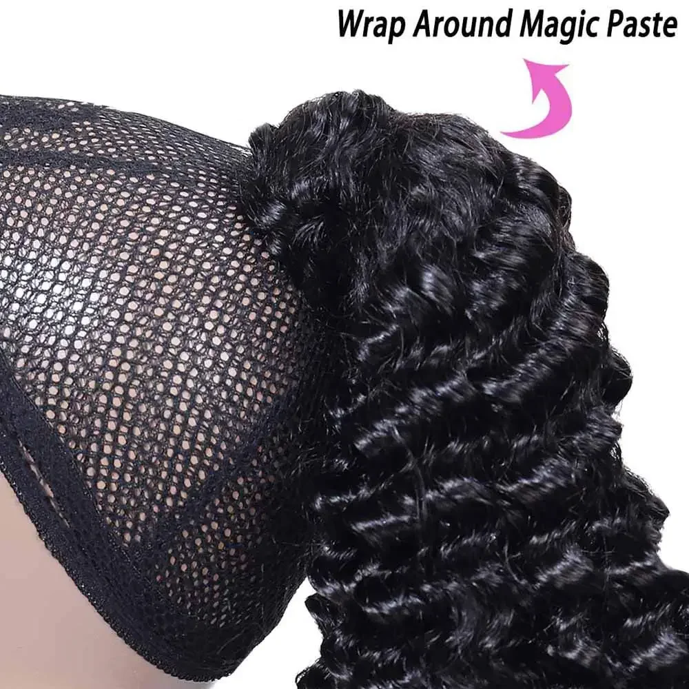 26 Inches Deep Wave Curly Brazilian Remy Hair Ponytail Extensions Clip Ins Natural Color_voghion.com