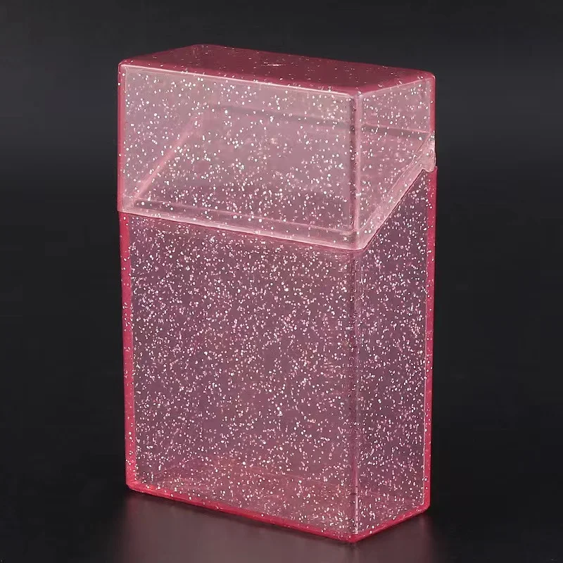 pink glitter cigarette case Shining Clear Appearance Plastic Portable Cigarettes Box for Smoker-Blue Cigarette Case Material Pink Bubblegum Sparkle Cigarette Cases