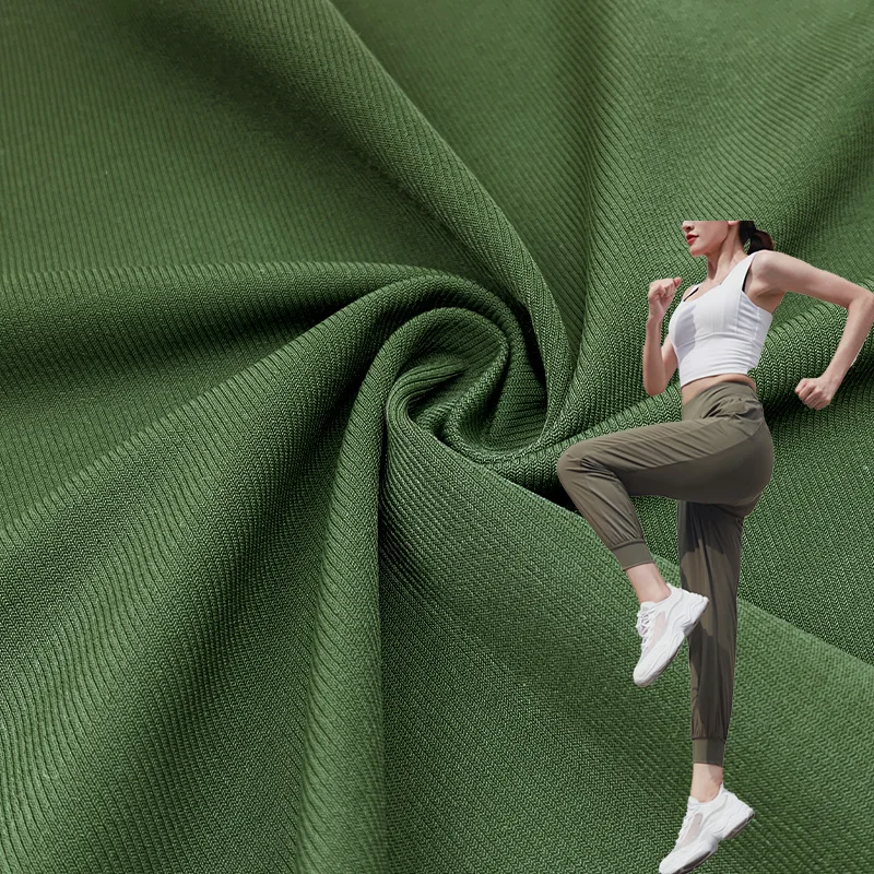 Shiny Outdoor Yoga Leisure Pants Cool Feeling Nylon Elastane Synthetic Knit Fabric for Sports Shirt manufacture