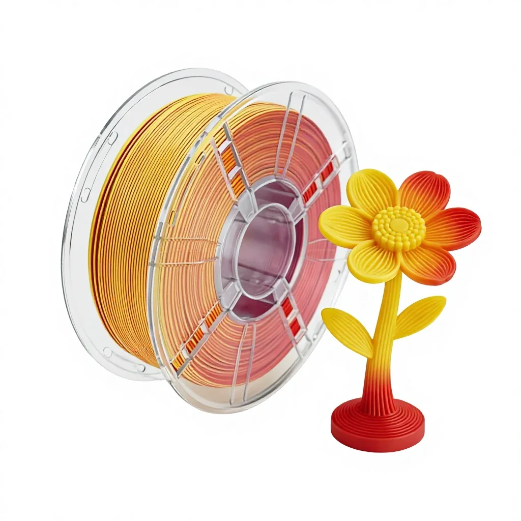 실크 PLA 3D 프린터 필라멘트, 듀얼 컬러, 1.75mm/2.85mm/3.5mm, 1kg 스풀, 공급 안정성 우수, 190–220°C
