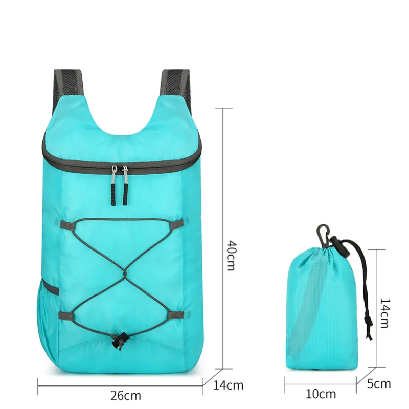 Custom low moq waterproof folding backpack bag ultralight outdoor sports travel back pack with logo backpack foldable backpack