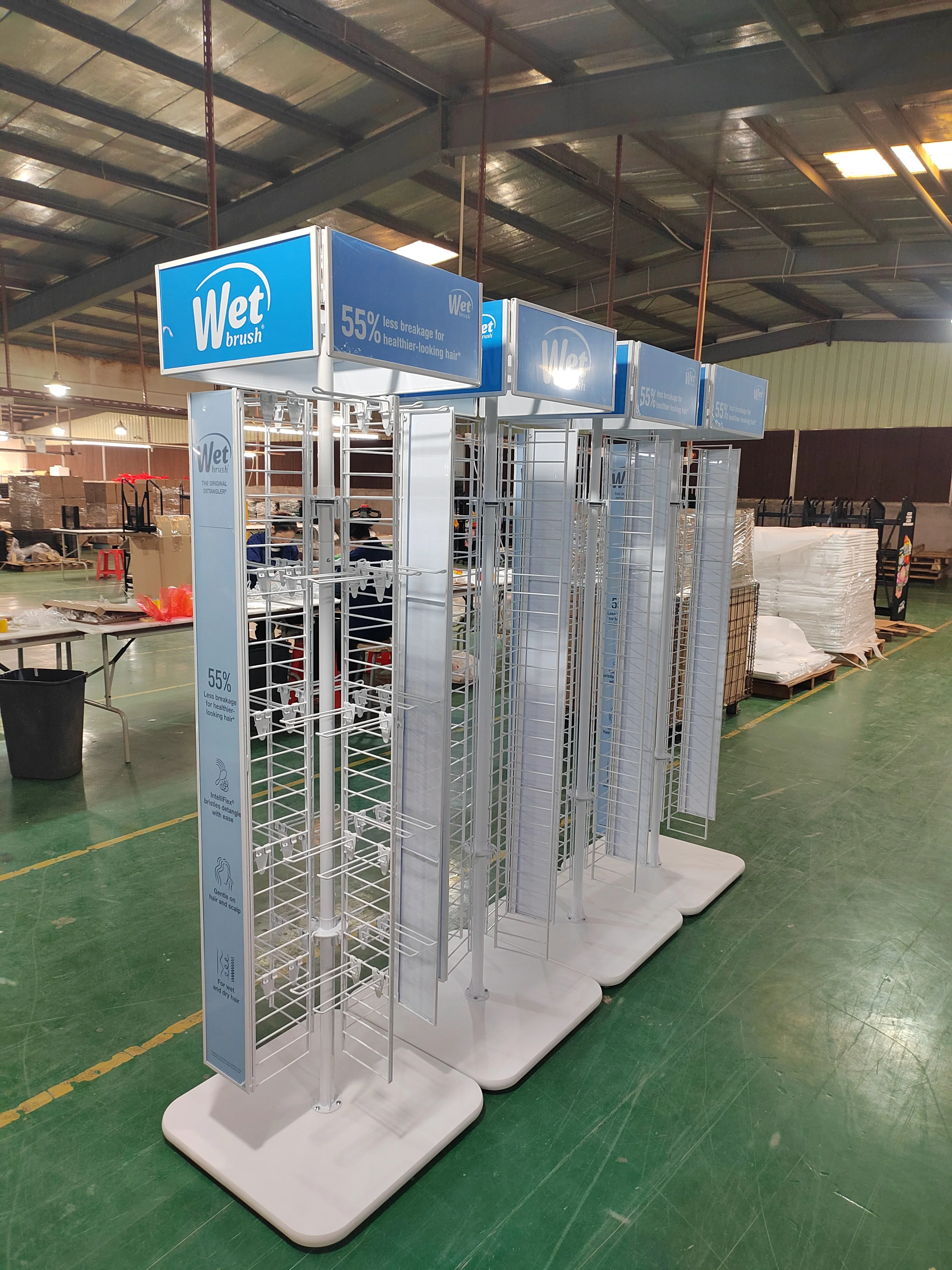 Commercial Metal Comb Shelving Multi-Layer Display Rack for Wet Brush Collection & Retail Exhibition