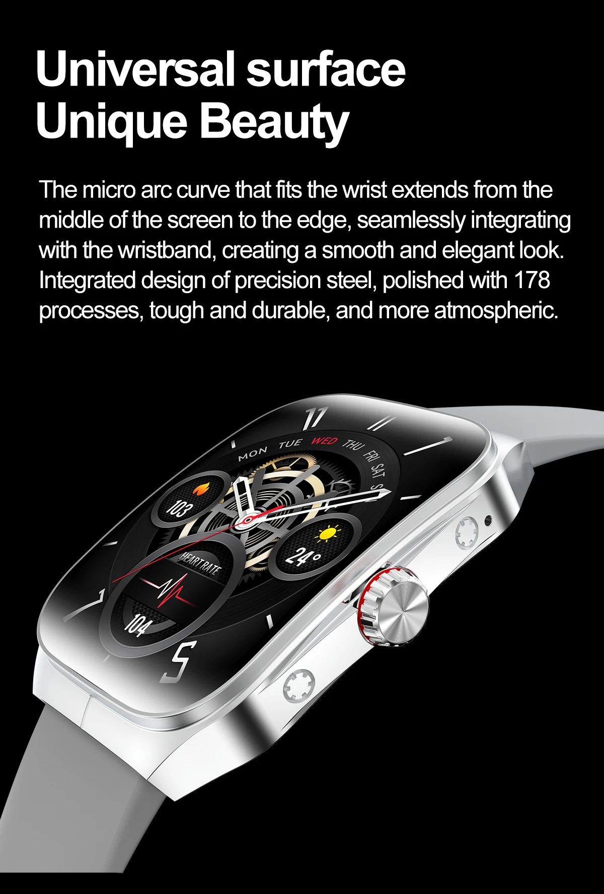 1.95Inch Amoled HK80 Smart Watch Women Health Voice Assistant BT Call IP68 Waterproof Rotating Crown Sports Smart Watch for Men