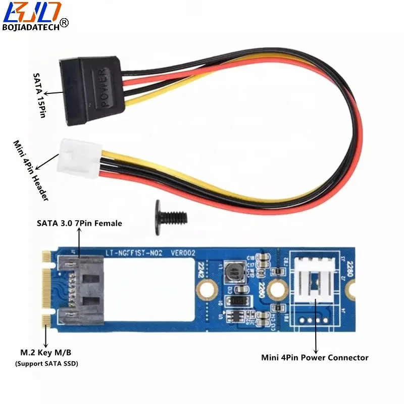 NGFF B+M to SATA 7pin Adapter for Hard Disk/optical Drive