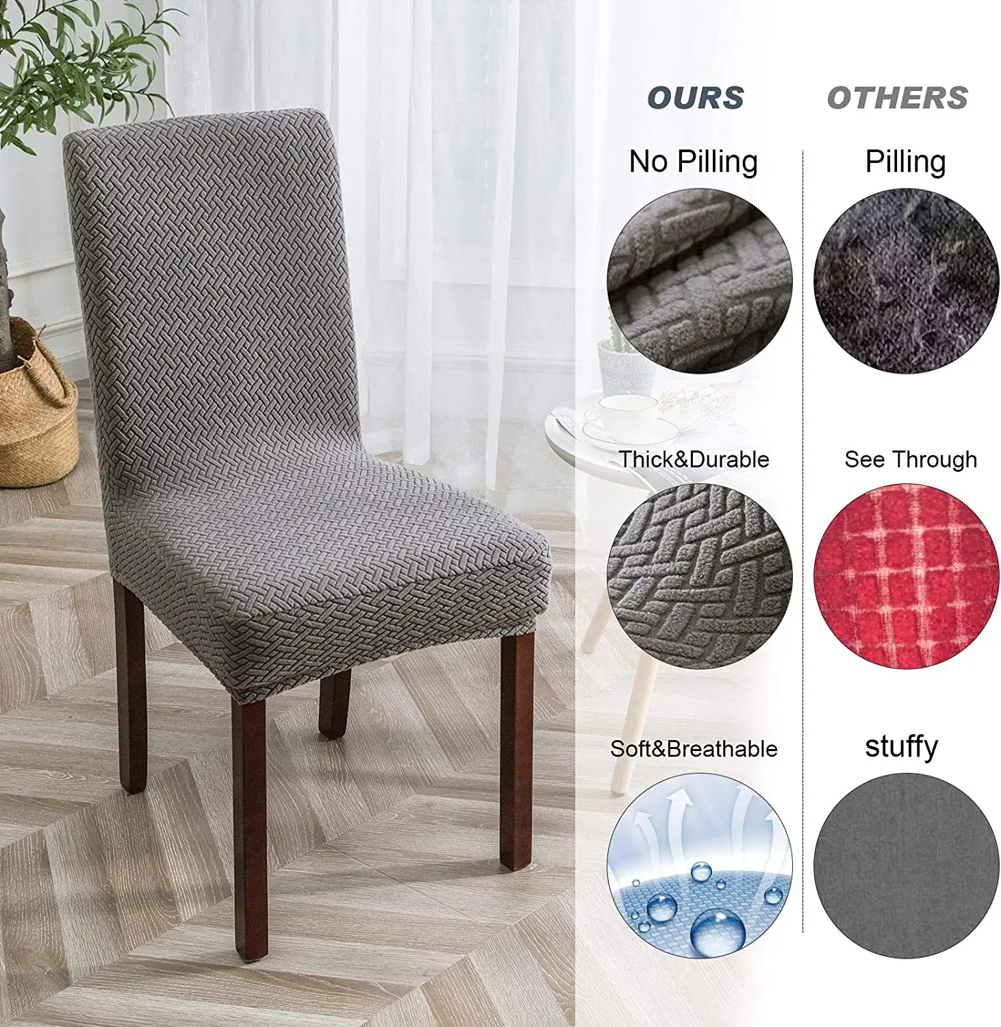 Home Dining Elastic Floral Print Chair Covers Spandex Elastic Cloth