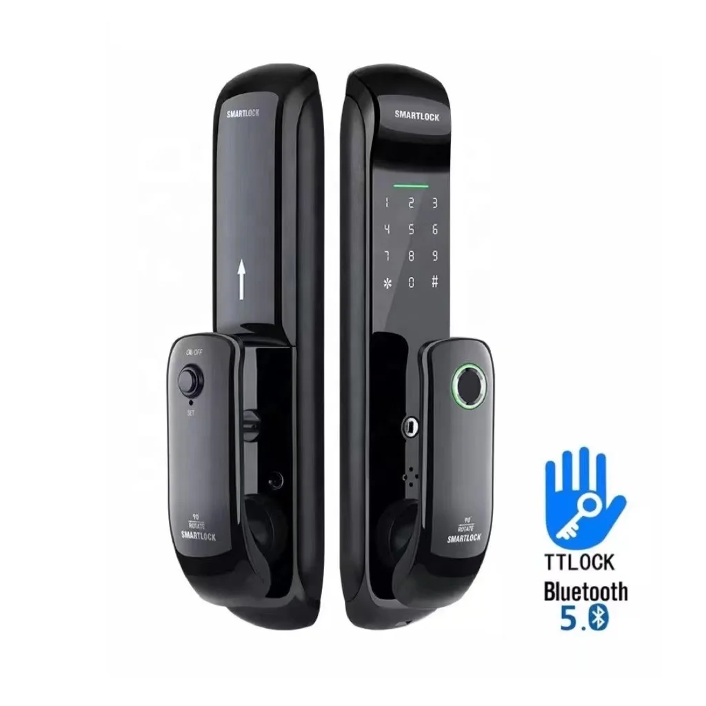Smart Mortise Keyless Lock Smart Handle Lock Fingerprint PIN Code Lock With Mechanical Keys for Airbnb