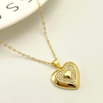 18K Gold Plated Heart Shaped Pendant Photo Necklace Jewelry