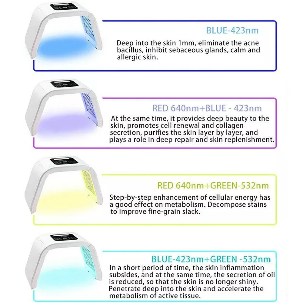 7 Colors Spa Beauty Instrument Light Therapy Wrinkles Therapy Lamp ...