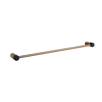 Rose gold and black Brass Bathroom Hardware wall mounted round single towel bar 24" towel rail