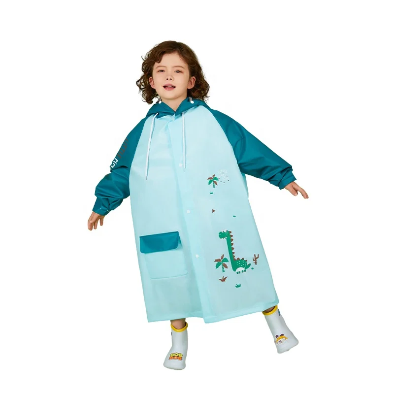 Kids raincoat for Boys and Girls Student Rainproof Poncho in Plastic Printed Cloak Type rain coat