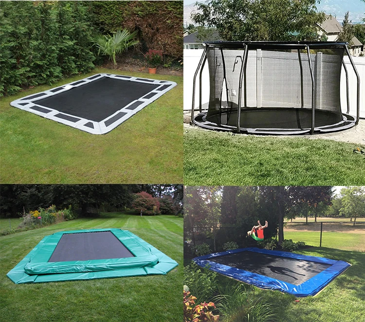 Zoshine Outdoor Inground Rectangle Trampoline And High Bounce Mat