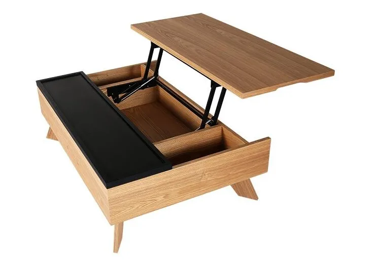 Saving Space Extension Laptop Table Part With Hinged Storage Furniture Diy Elevator Coffee Table With Sofe Lock Mechanism