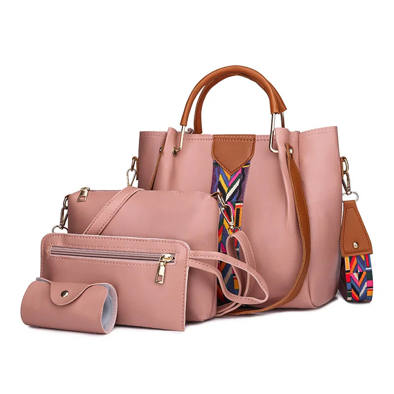 Fashion Cheap Price Lady custom Handbag Women Bag Sets Pu Handbags 4 Pcs In 1 تعيين