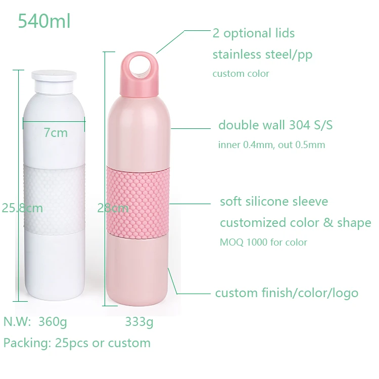 
 540ml Double Wall Stainless Steel Vacuum Flask Thermos Insulated Water Bottle Customized Logo Design  