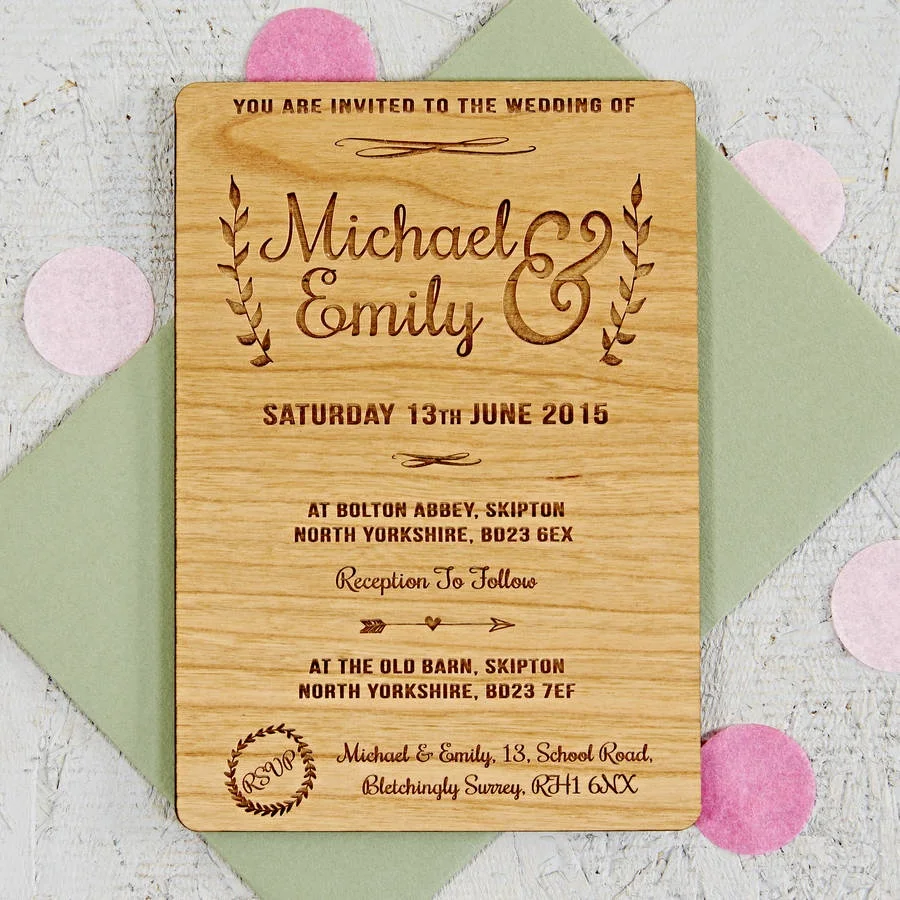 Unfinished Birch Veneer Card Laser Engraved Wedding Invitation Handmade  Eco-Friendly Wood Crafts for Weddings Boxes \u0026 Wall Signs, image size:900x900